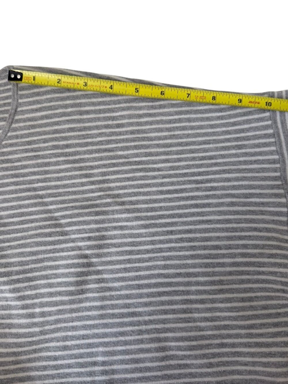 Eileen Fisher Fine Organic Cotton Silk Round Neck Striped Boxy Pullover Gray XL - Picture 10 of 10
